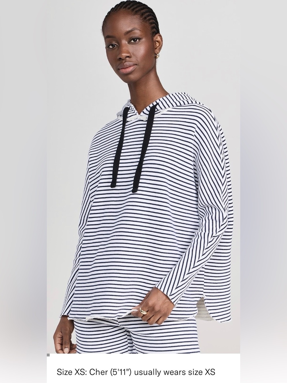 Frank & Eileen Capelet Hoodie Striped Hooded XS